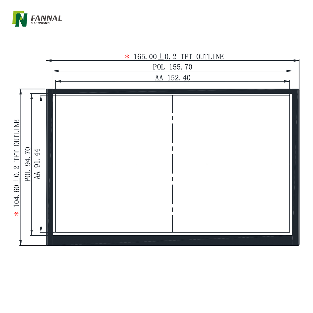 7.0英寸宽温TFT液晶显示屏，亮度1000cd/m²，分辨率800x480接口 LVDS20