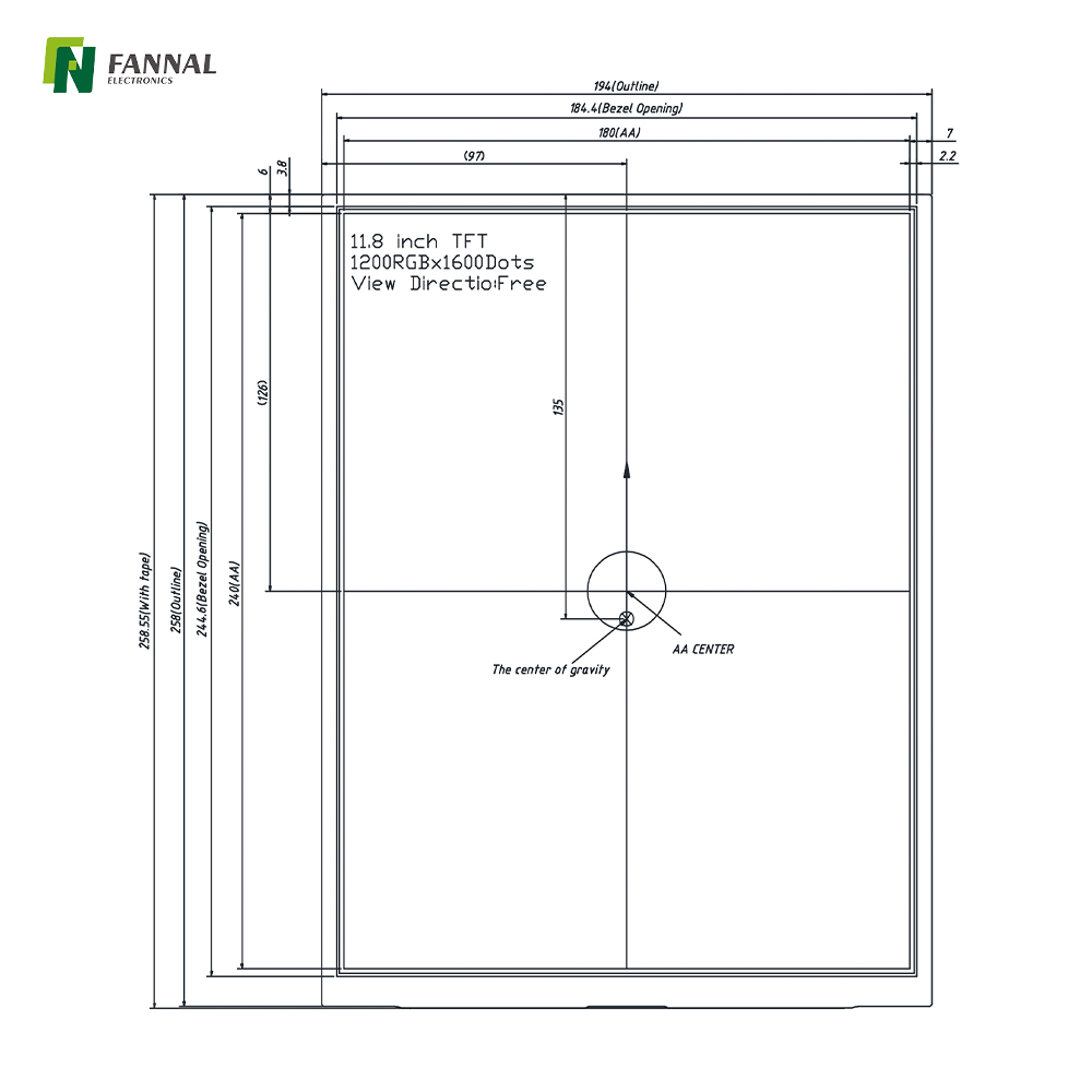 FN1180W001A  宽温TFT显示屏